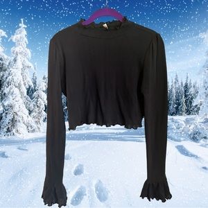 Intimately Free size Small Black Romantic Crop